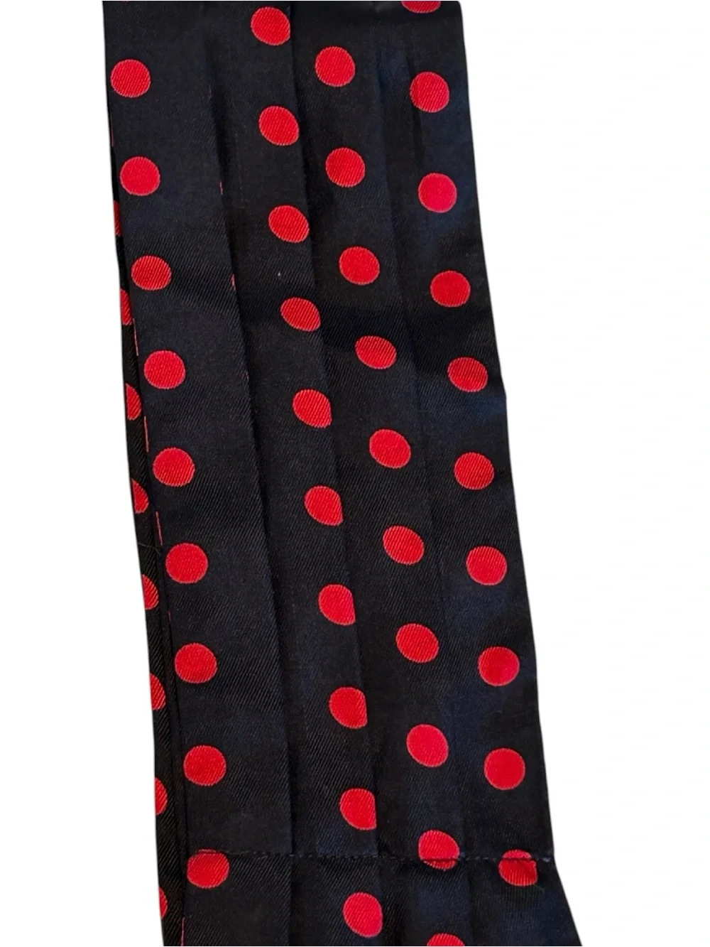 Vintage B. Altman & Co. Silk Polka Dot Scarf Navy and Red c. 1960s–1970s